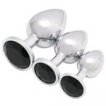 Anal Toys Metal Butt Plug Set With Jewelry Base 6