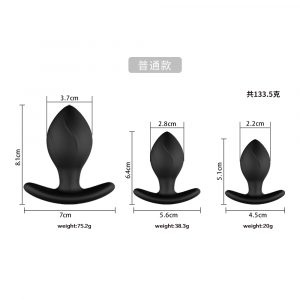 Anal Toys 3Pcs/Set Silicone Butt Plug With Texture And Handle 2
