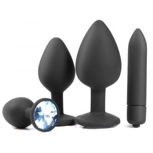 Anal Toys 3Pcs/Set  Silicone Butt Plug With A Vibrator