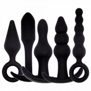 Anal Toys 4Pcs/Set Silicone Butt Plug With Soft Handle 9