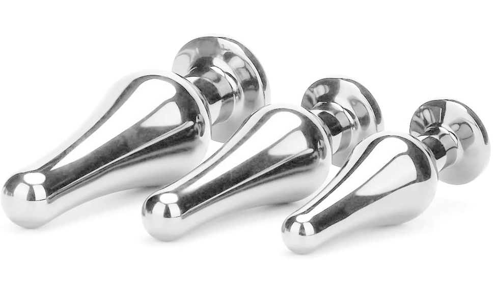 Anal Toys Conical Metal Jewelry Butt Plug Set 10