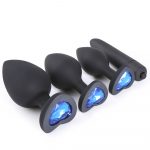 Anal Toys 4Pcs/Set Silicon Butt Plug with Crystal Base 8