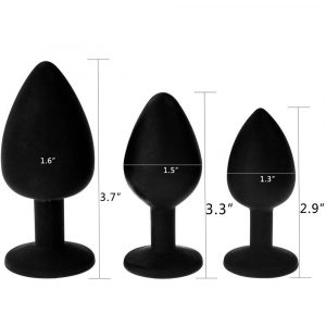 Anal Toys 3Pcs/Set Silicone Butt Plug with Different Color Base 2