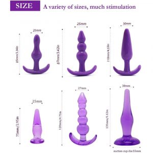 Anal Toys Vibrant Soft Silicone Butt Plug Kit 2